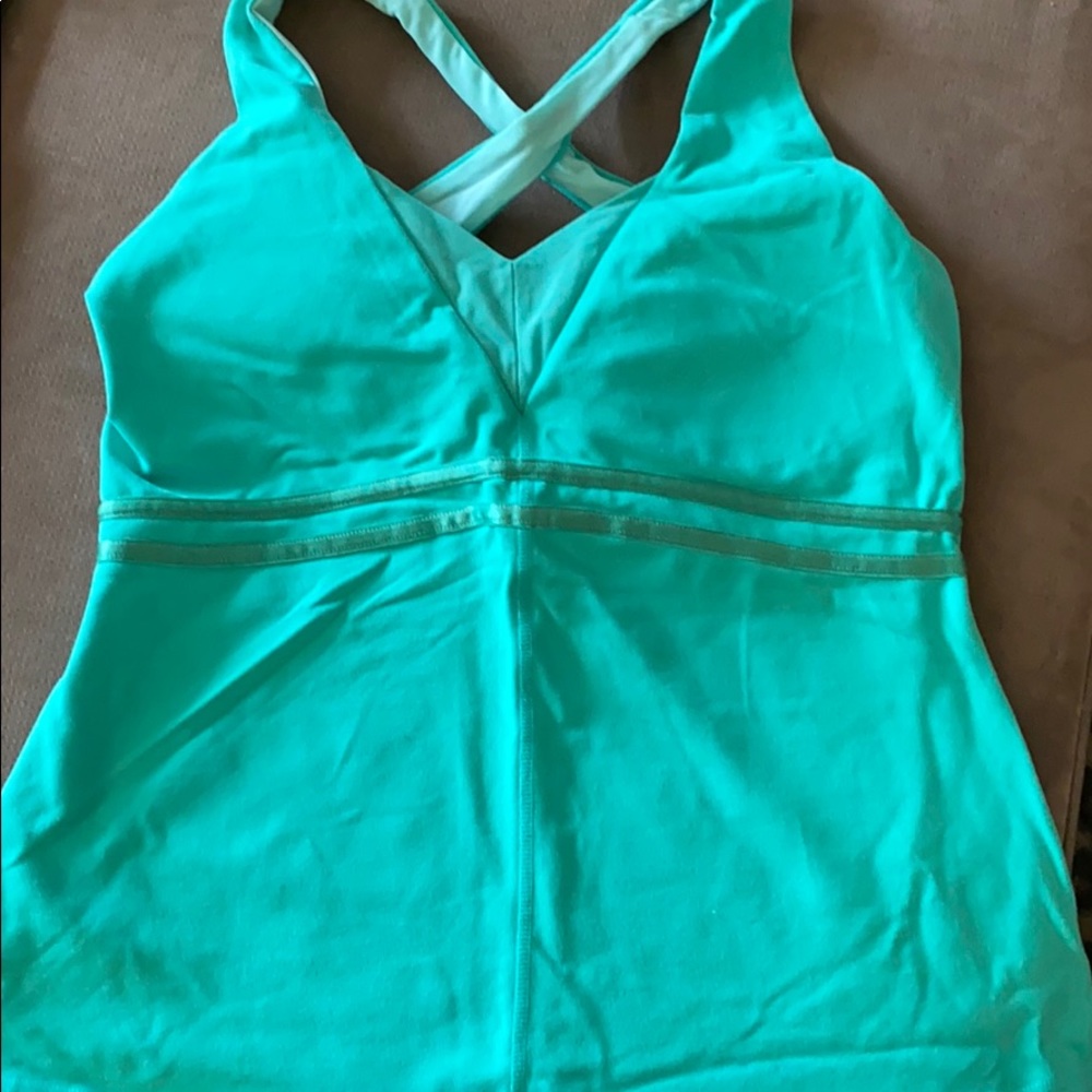 Athletic top with built in bra
